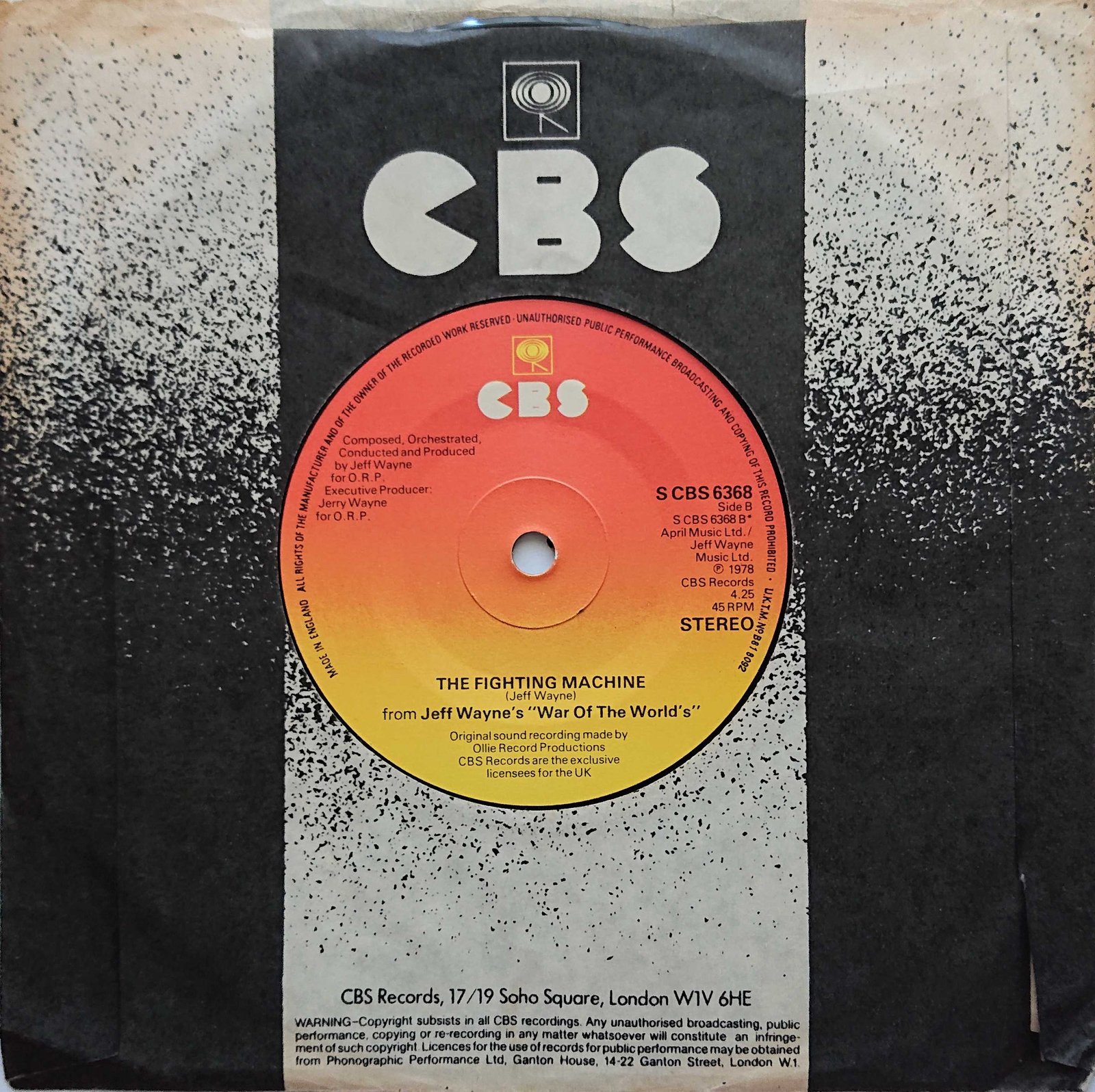S CBS 6368 Forever Autumn Justin Hayward from ITV, Channel 4 and Channel 5 library Back cover of S CBS 6368